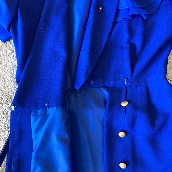 Vintage Kasper dress Royal Blue LIKE NEW - Picture 6 of 10